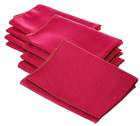 La Popeline de Lin Serviette de Table, Polyester, Polyester, Fuchsia, 45.7 x 45.7 x 0.04 cm