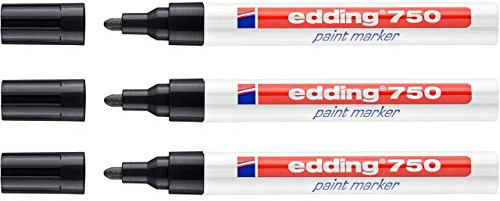 EDDING 750 Lackmarker 3er Sparpaket | 9 Farben & Sortierte zur Auswahl! (3er Set, schwarz)