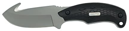 Old Timer 2143OT Gut Hook Copperhead 8.1in S.S. Full Tang Fixed Blade Knife with 3.7in Drop Point and Rubber Handle for Outdoor, Hunting and Camping