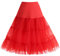 Bbonlinedress Petticoat Unterrock Crinoline Underskirt Reifrock Rock für 50er Vintage Cocktailkleid Rot Red S
