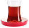 Té Cristal y bajo plato rojo 130 ml – Juego de 6
