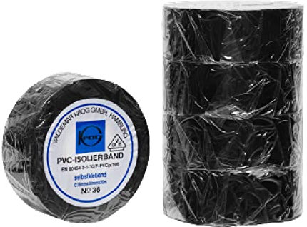 Krog Isolierband 20 m x 30 mm, 5 Stück schwarz