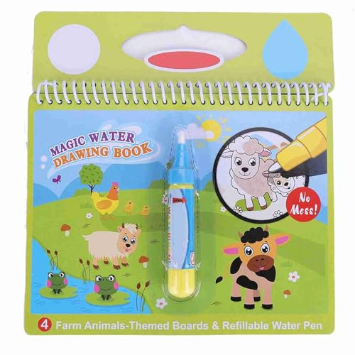 Wasser Malbuch Doodle Magisch Tragbar Wasserstift Kinder Wassermalbuch Zeichnungsbuch Pädagogisches Spielzeug Früherziehung Kindertag (Bauernhof)