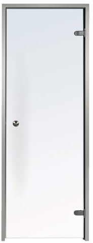 Puerta Transparente para Hammam 60 x 190 cm en Marco de Aluminio de Vidrio Templado 8mm Vidrio de Seguridad