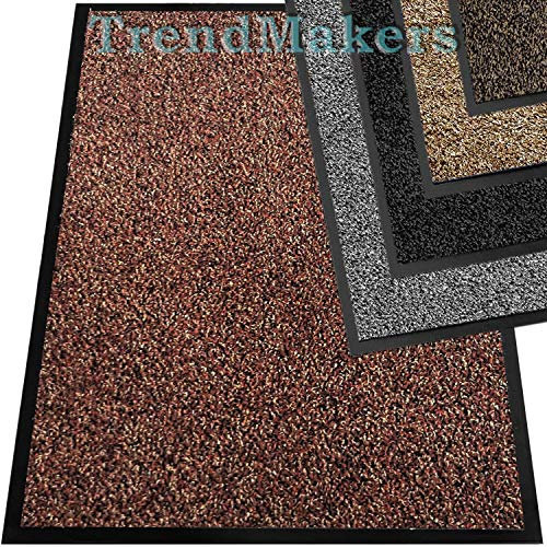 TrendMakers Heavy Duty Dirt Trapper Door Mats | Soft Cotton Barrier Mats Non-Slip Dirt Catcher | Home, Office, Kitchen, Carpets - 15 Sizes - - 60cm x 180cm (RUST Cotton Fibers)