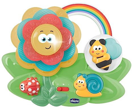 Chicco Blume der Sinne, Pädagogisches Baby-Sensorik Spielzeug, multisensorisches Aktivitätszentrum mit Musik und Lichtern, Montessori Spielzeug, Baby- und Kleinkindspielzeug 6-36 Monate, Bunt