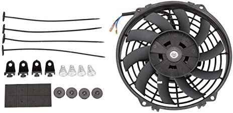 Twilight Garage 9 Inch 12V 80W Slim Electric Cooling Radiator Fan with Fan Mounting Kit Black
