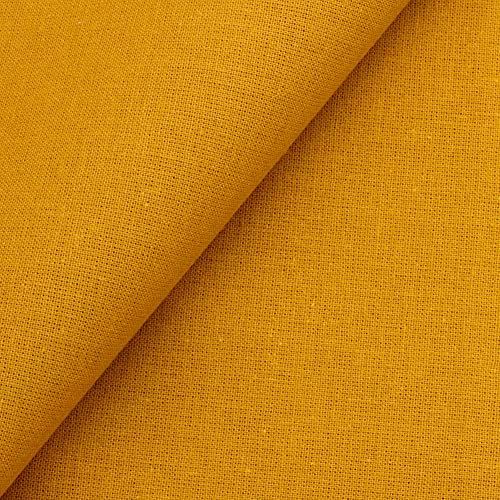 Popeline Stoff Uni Baumwollstoff 100% Baumwolle Webware Meterware (Kräftiges Senfgelb, 200 cm x 155 cm)