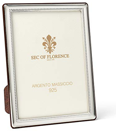 SEC OF FLORENCE 7374/13 x 18IT Bilderrahmen aus massivem 925er Silber mit Rückseite aus Mahagoni-Holz