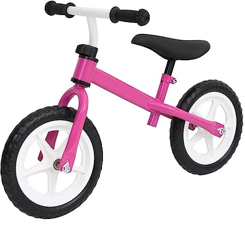 vidaXL Laufrad 10 Zoll Räder Unisex Lernlaufrad Kinderlaufrad Kinder Fahrrad Spielzeug Lauflernhife Kinderfahrrad Rosa Stahlrahmen
