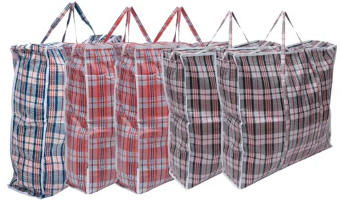 Straame Laundry and Storage Bag, Multipurpose Storage Bag, Durable and Resistant Storage Solution with Zips and Handles, Large Reusable Bags (60 x 60 Pack of 5)