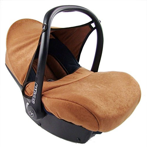 BAMBINIWELT Bezug Ersatzbezug kompatibel mit Maxi-Cosi CabrioFix für Babyschale 7-tlg Komplett-Set (schwarz-braun)