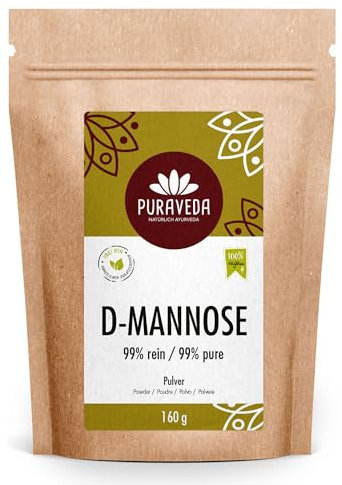 D-mannosio in polvere 320g | made in germany | vegano, e naturale | per allergici | non-GMO | Puraveda