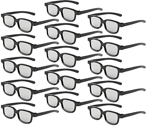 Reald 3D Brille, zirkuläre polarisierte Nicht blinkende Passive 3D Brille für Reald Format Kino/Passive polarisierte 3D TV Projektor für 3D-Brillen, die 3D TV und Kino unterstützt (15pcs)