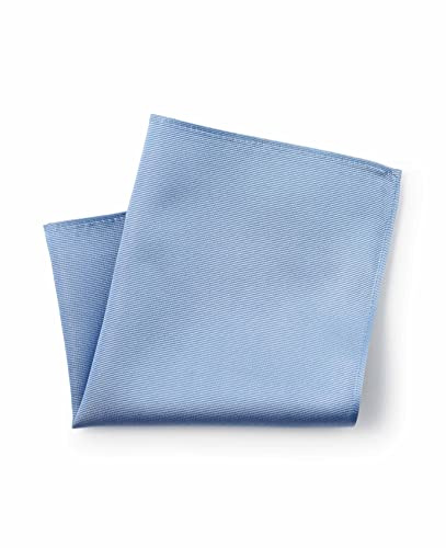 THE SAVILE ROW COMPANY LONDON Men's Silk Pocket Square Handkerchief - Blue Fine Twill Weave