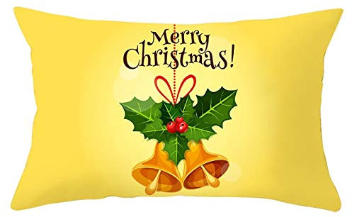 Pillow Cover Zipper, Cushion Cover 30x50 Gelb Snowflake Pine Leaves Home Dekorationen für Stuhl Auto Sofa