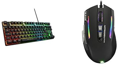 The G-Lab Keyz Caesium TKL Clavier Gamer TKL 87 Touches Filaire USB AZERTY Français & Kult Nitrogen Atom Souris Gamer Filaire Haute Précision - Capteur Optique 4800 DPI, RGB, 9 Boutons Programmable