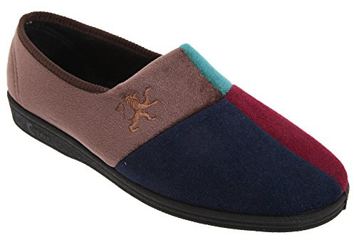 Comfylux Mens Harlequin Multi Velour Slippers
