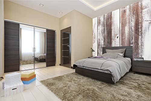 Vlies Fototapete HEMALTE ALTE BRAUNE HOLZBRETTER 375 x 250 cm (inkl. Kleister) - Vlies Tapete, Wandtapete, Wandbilder - Tapete für Wohnzimmer Schlafzimmer, Büro, Küche - Montagefertig