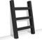 FUIN Wooden Tea Towel Ladder, Mini Ladder Towel Rack Display Hanger, Small Rustic Farmhouse Tea Towel Stand Holder for Country Bathroom Decor, Black