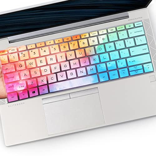 Colorful Keyboard Cover for 13.3 HP EliteBook 430 630 G8 G9 G10, EliteBook X360 435 G8 G9, EliteBook 830 835 G7 G8 13.3 Laptop US Layout Keyboard Protective Skin (NOT FIT 830 835 G9 G10)