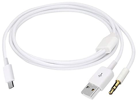 SHANFEILU Audio Cable 2 in1 Aux Cord Micro USB Male to USB Male 3.5mm Aux Standard Audio Plug Jack Connection Cable for Bluetooth Speaker with Micro USB Port 3.28Ft