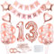 Bluelves 13 Jahr Geburtstag Mädchen, 13 Geburtstag Mädchen Rosegold, Luftballon 13 Geburtstag Mädchen, Geburtstagsdeko 13 Happy Birthday Banner, Konfetti 13 Geburtstag, Geburtstagsdeko Rosegold
