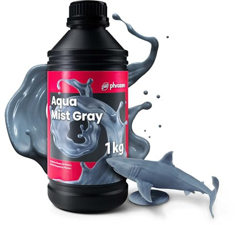 Phrozen Aqua-Resin Mist Gray | 3D Drucker Resin für SLA/DLP/LCD 3D Printer | 405nm Standard Photopolymer Druck Harz | Stabile Druckqualität, Schnelle Aushärtung - Nebelgrau (1kg)