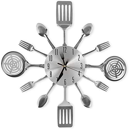 Lrtzizy Kitchen Wall Clocks with Spoons and Forks, Decor and Nice Gifts,Wall Clock Tableware Wall Clock