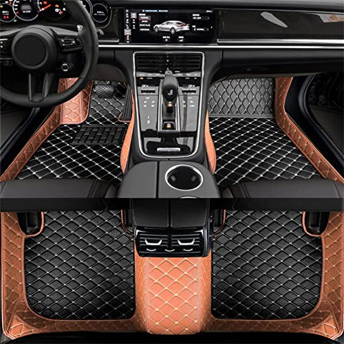 MaßGeschneiderte Auto FußMatte Aus Leder für Ford Mustang Mache 2020-2023,Allwetter Teppich Auto Vollabdeckung Schutz Vorderseite und Rückseite Seat Fussmatten Innere Zubehör(LHD),Style-D