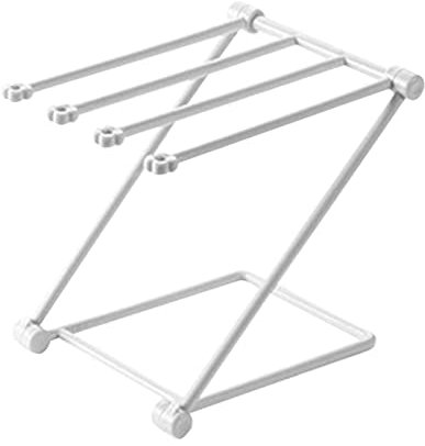 JYCRA Support de Séchage de Torchon de Comptoir, Support de Torchon Pliant, Support de Gant de Toilette, Support de Serviette à Main à 4 Bras, Support de Rangement de Chiffon à Vaisselle(Gris Clair)