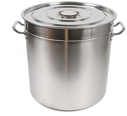 DGJMuu Marmite en acier inoxydable 201 35 l avec couvercle - Grande casserole pour piment et autres plats humides - 35 cm x 36 cm