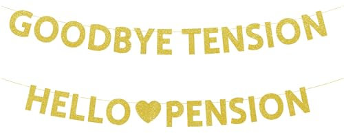 1 pancarta de jubilación para decoración de jubilación, pancarta creativa, pancarta de bricolaje, pancarta personalizada, decoración de jubilación, unisex (dorado)