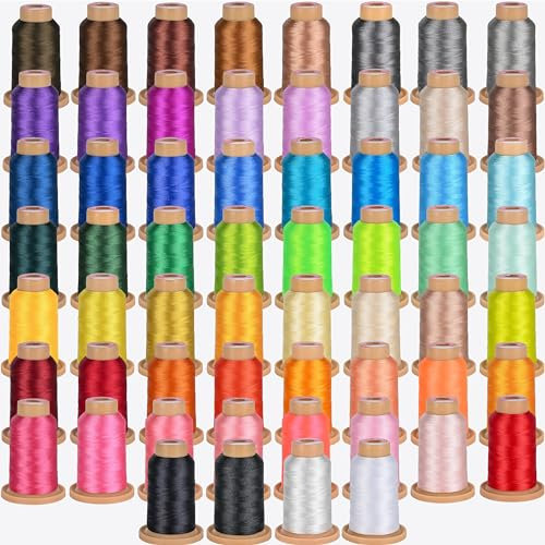 Poolin Richword 800M 60 Colors Embroidery Thread,40WT(108D/2) Polyester Embroidery Machine Thread Set, for Embroidery Machines and Sewing Machines