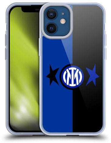 Head Case Designs Officially Licensed Inter Milan Black & Blue IM 2Stars Gel Case [Military Grade Protection] Compatible with Apple iPhone 12 Mini and Compatible with MagSafe