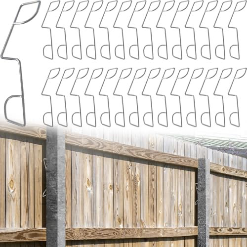25 Pcs Fence Panel Clips and Wedges to Stop Rattling and Banging - Durable Stainless Steel Grips for 6 Fences
