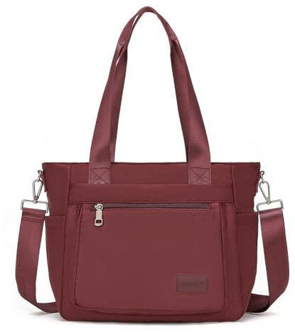 JIANLINST Damen Handtasche Frauen Schultertasche Casual Multifunktionale Umhängetaschen Hobo Taschen für Arbeit Einkaufen Reisen Weinrot