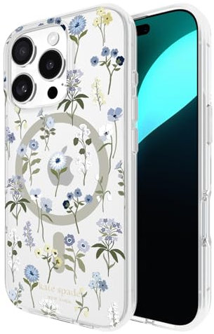 kate spade new york iPhone 16 Pro Case - Compatible with MagSafe - Designer Phone Case - Precious Bloom