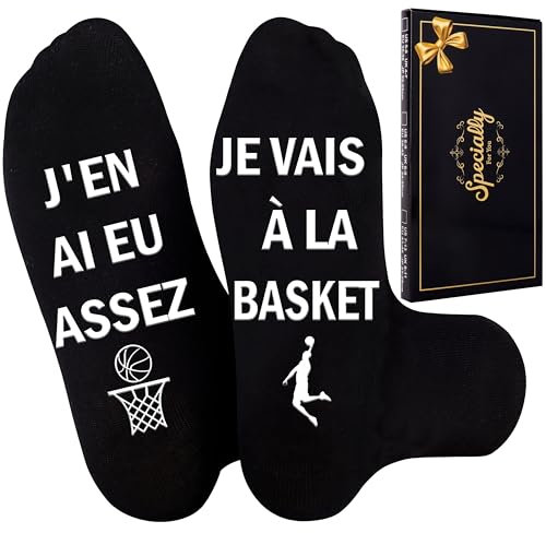 Merclix Chaussettes Basketball Homme 43-46 Rigolote Humour Cadeau Basketball Homme Basketball Accessoires Idee Cadeau Ado Garçon 14 Ans Cadeau Garcon 12 Ans Ado Original Anniversaire Noel