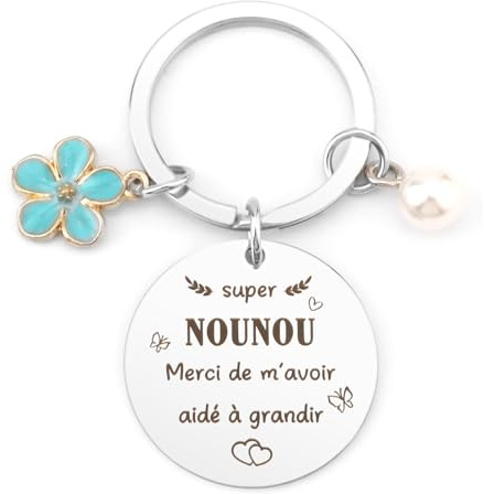 Diulinep Cadeau Nounou,Cadeau Nounou Noel,Cadeaux Pour Super Nounous Original Anniversaire,Cadeaux Moins De 10 Euros,Porte Clé Nounous Fin De Contrat