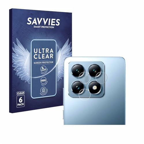savvies Protector Pantalla para Xiaomi 14T Pro (SÓLO Cámara) (6 Unidades) Película Ultra Transparente