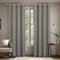 Deconovo Verdunkelungsvorhänge mit Ösen Blickdichte Gardinen Wohnzimmer Moderne Fenstervorhänge Kälteschutz Thermogardine mit Linienmuster, 240x140 cm(HöhexBreite), Hellgrau, 2er Set