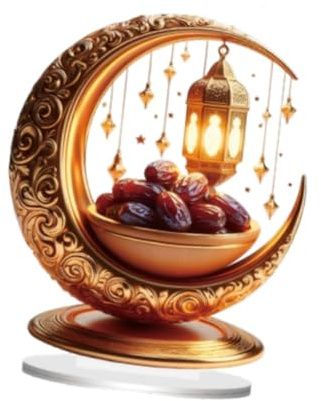 Perfeclan Eid Mubarak Nachtlicht Ramadan Rustikale Nachtlicht Tischlampe für Bauernhaus Nachttisch Wohnzimmer Café Dekoration, Style A