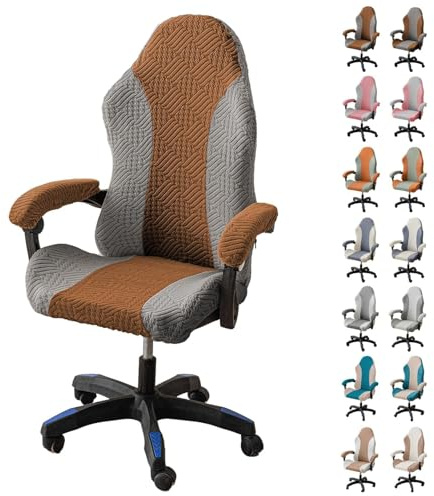 Tufkiss Gamingstuhl-BezüGe 4 StüCk Gaming Stuhl Bezug BüRostuhl Drehstuhl Bezug Sitzbezug Elastisch Sessel üBerzug(No Stuhl)(B Brown)