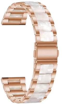 Bracelet en Acier Inoxydable en Résine pour Garmin Venu 2S/3S Bracelet, avec Métal Fermoir Réglable Bande de Rechange pour Femme Homme Compatible avec Garmin Venu 2S/3S Sangle (Acier inoxydable,14)