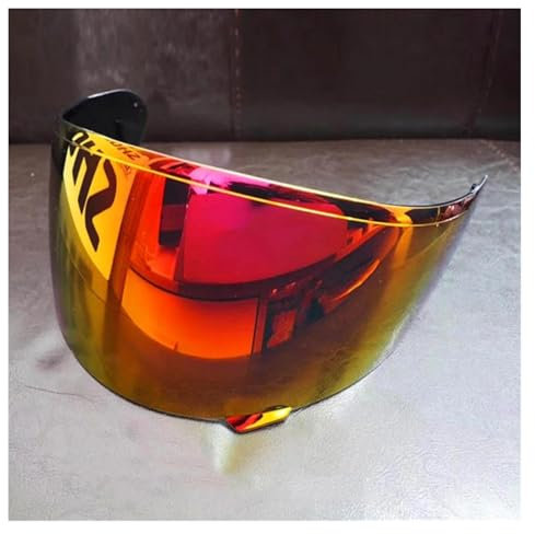 Motorrad Helmvisierlinse, Motorradhelmvisierlinse Vollgesichtsschutzlinsenetui for Shoei X11 Z5 CX -1V RF-1000 TZ-R Multi XR1000(Gold)(Orange Red)