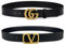 GXGM 2 StückBeltWomen,GürtelY2K，FürDamenUndHerren,Pu,DekorativerGürtel,LuxuriösesDesign,Persönlichkeit,VielseitigerGürtel(V-Schnalle，GG-Schnalle，100Cm)
