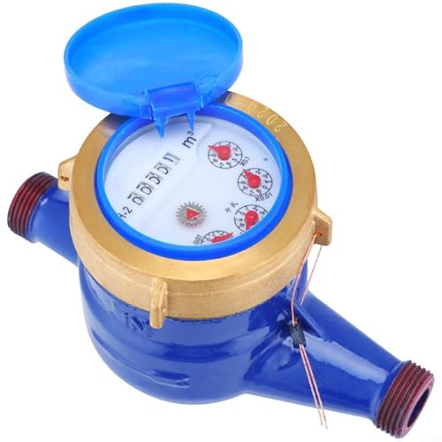 Trockener Wasserzähler, Garten-Wasserdurchflussmessgerät mit Vollkupferanschluss für Rotor-Typ-Digital-Messgerät