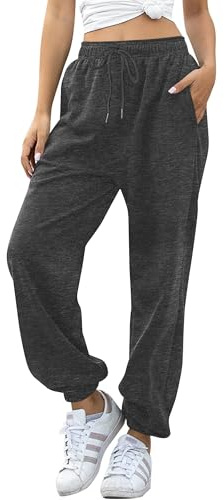 Missufe Pantalon de jogging pour femme - Pantalon de loisirs - Taille haute - Pantalon de sport - Pantalon de survêtement avec poches