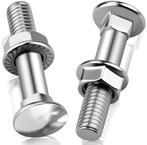 ddckj M8 Coach Bolts M8 x 60 mm Carriage Bolts 25 Pcs Coach Bolt with Flange Hexagon Nuts,for Industrial Machinery Construction Home Decoration